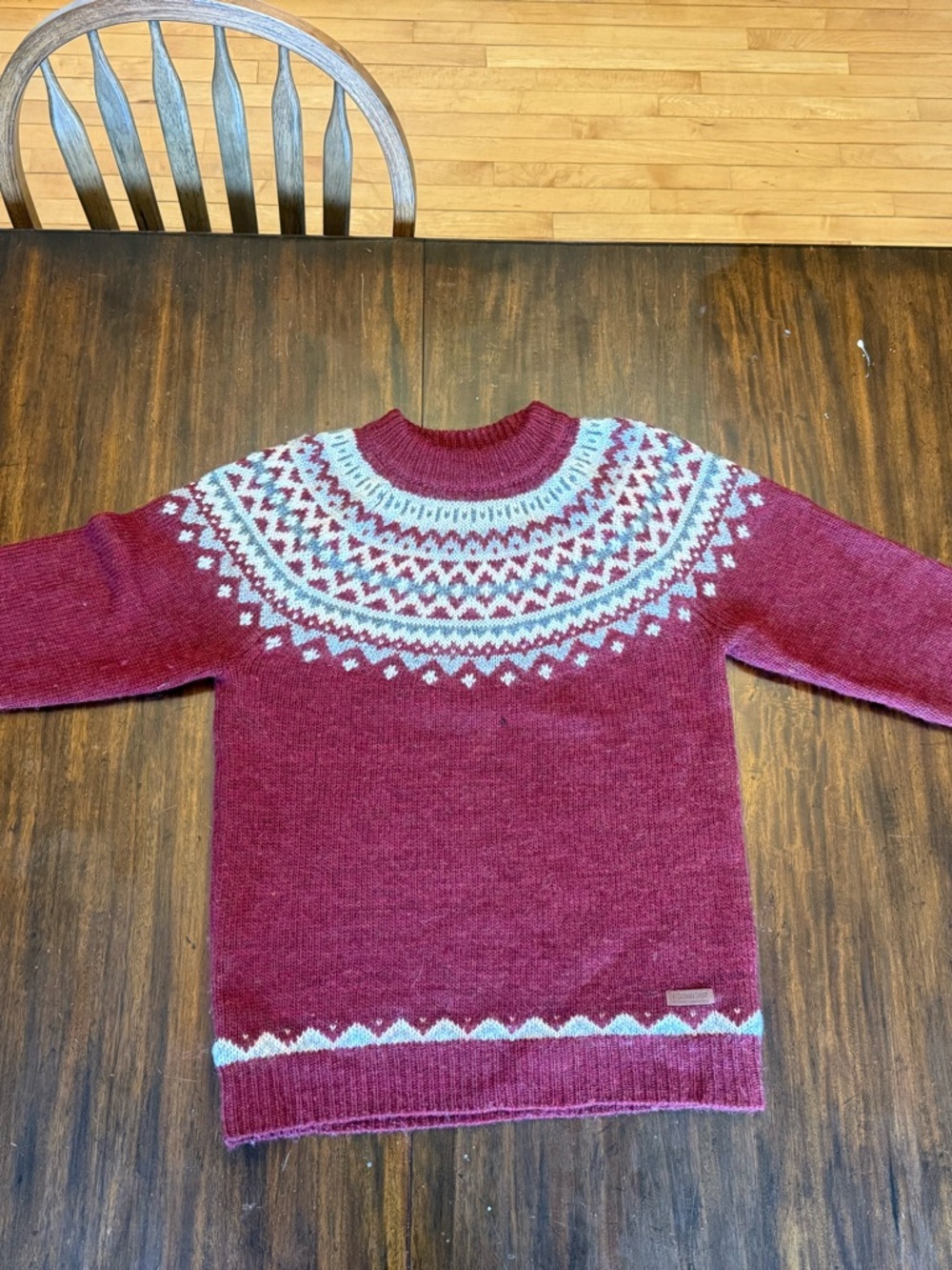 unisex Crewneck Nordic Sweater in Burgundy by ICEWEAR